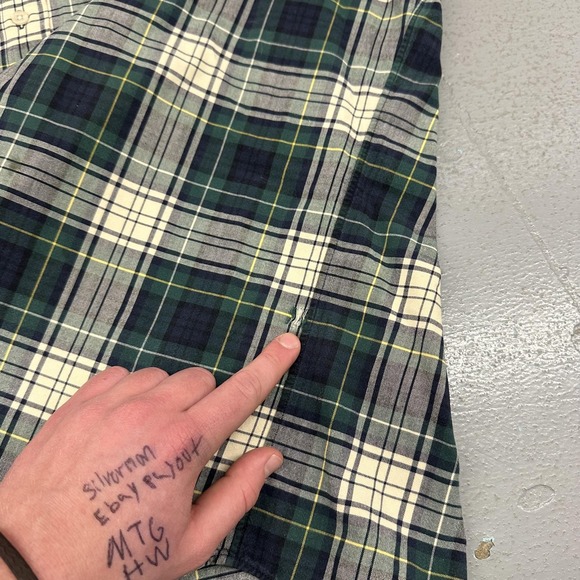 Ralph Lauren Blake Shirt Mens XL Green Navy Plaid Button Down Cotton Casual - Picture 8 of 12